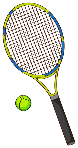 Tenisovou raketu a tenisový míček — Stockový vektor