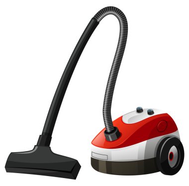 Single vacumm cleaner with wheels clipart