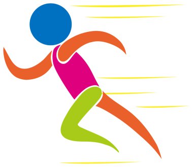 Koşan adam renkli simge