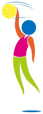 Voleybol için spor simge tasarım