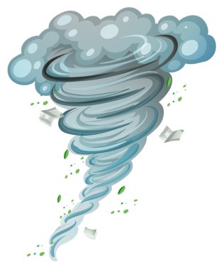 Kasırga yaprakları ve kitap içine etrafında dön