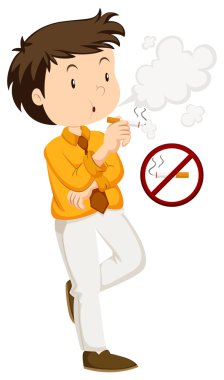 Sigara ve Sigara İçilmez işareti adam