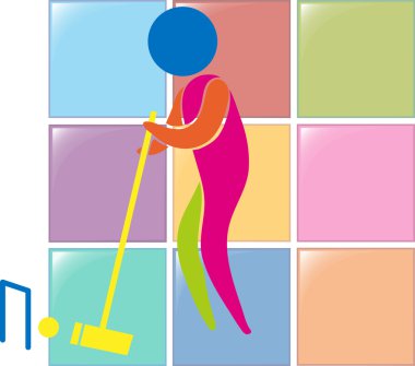 Spor simgesi tasarım için renk kriket