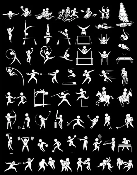 De pictogrammen van de sport voor veel sporten — Stockvector