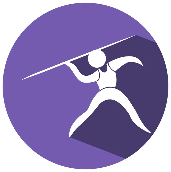 紫色的徽章上标枪体育图标设计 — 图库矢量图片