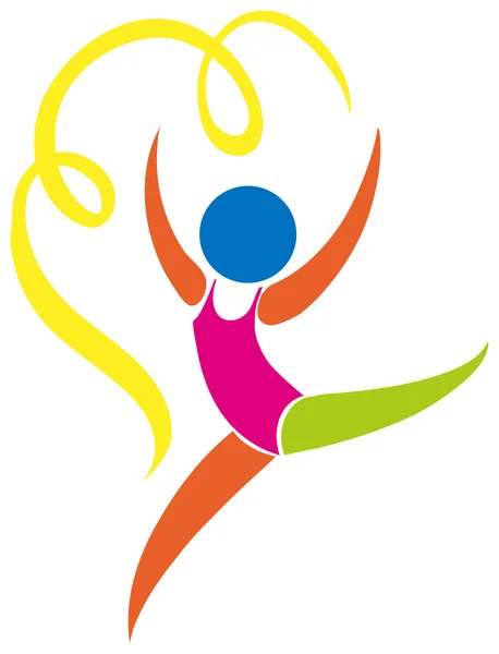 Design del logo per la ginnastica — Vettoriale Stock