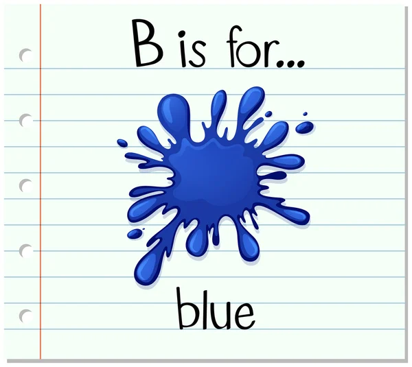 Flashcard letra B é para azul — Vetor de Stock