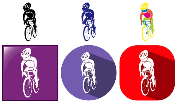 Bisiklete binme için spor simgeleri tasarım — Stok Vektör