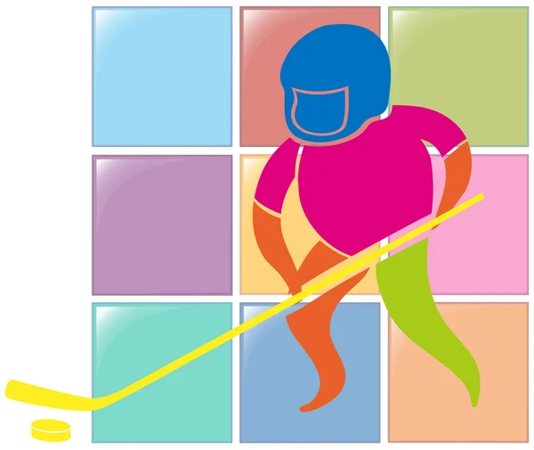 Conception d'icône de sport pour le hockey au sol en couleur — Image vectorielle