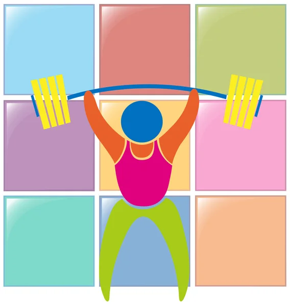 Sport-Ikone Design für Gewichtheben in Farbe — Stockvektor