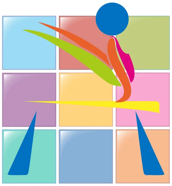 Diseño de icono deportivo para gimnasia en viga — Vector de stock