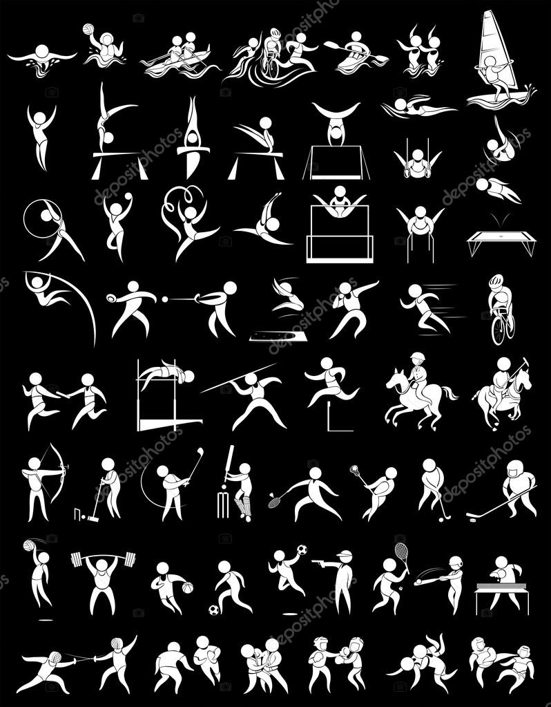 Sport icons for many sports illustration