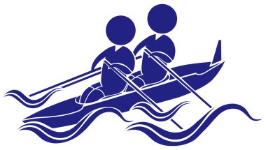 Spor simgesi tasarım mavi kayak için