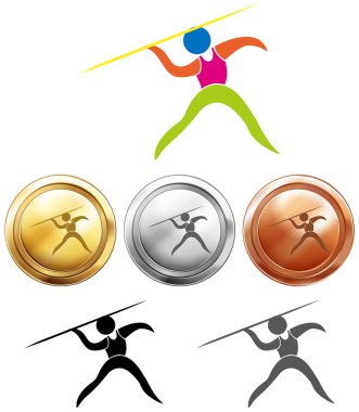 Spor simgesi tasarım cirit ve madalya için