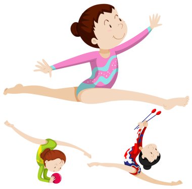 Kadın atlet kat egzersiz yaparak