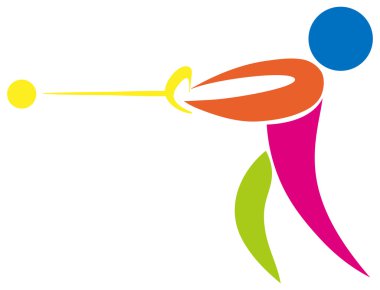 Çekiç atma için spor simgesi tasarım