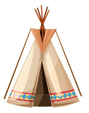 Teepee ile ahşap direkleri sopa