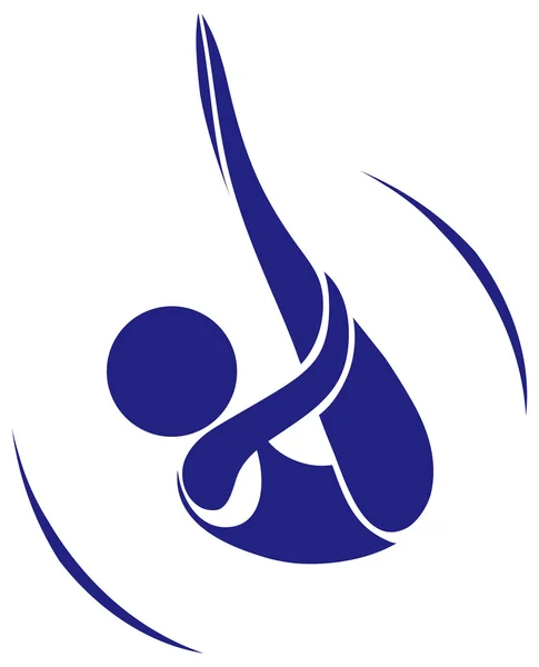 Conception d'icône de sport pour la plongée en couleur bleue — Image vectorielle