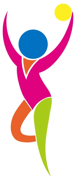 Conception d'icône de sport pour la gymnastique avec balle — Image vectorielle