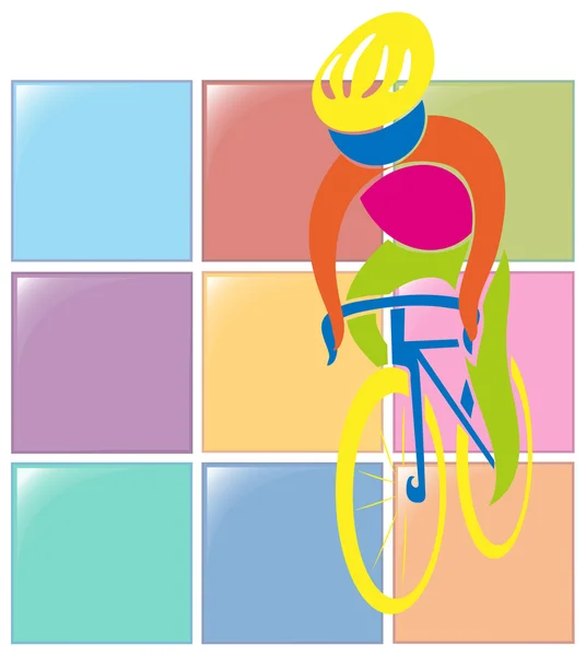 Diseño de icono deportivo para ciclismo en color — Vector de stock