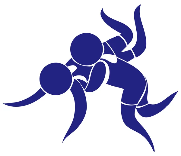 Sport pictogram ontwerp voor worstelen in blauw — Stockvector