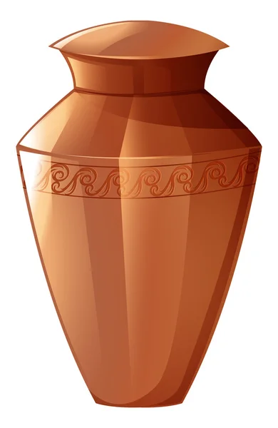 Clay vase on white background — Stock Vector