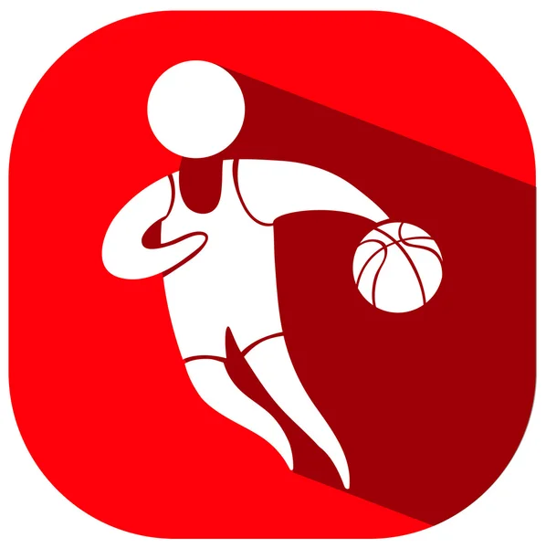 Sport icon design for basketball on red background — Stock Vector