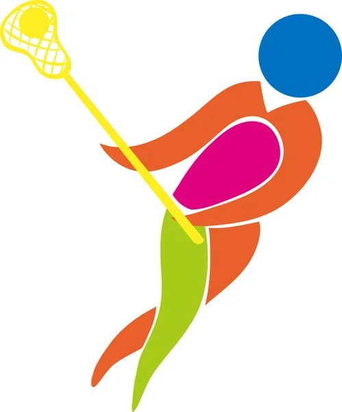 Conception d'icône de sport pour la crosse en couleur — Image vectorielle