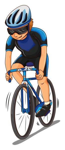 Hombre atleta montar bicicleta — Vector de stock