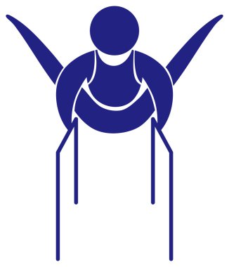 Çubuklarla jimnastik için spor simgeleri