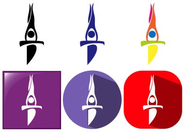 Spor simgeleri için denge çubuğu'nda jimnastik