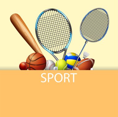 Afiş tasarımı ile spor ekipmanları