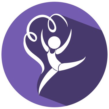 Spor simgesi tasarım üzerinde yuvarlak rozet jimnastik için