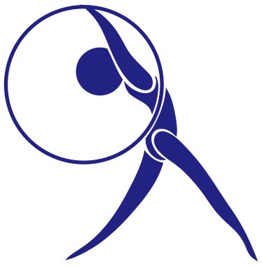 Mavi renk jimnastik ile logo tasarımı