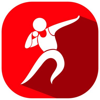 Gülle atma simgesi üzerinde kırmızı bir arka plan