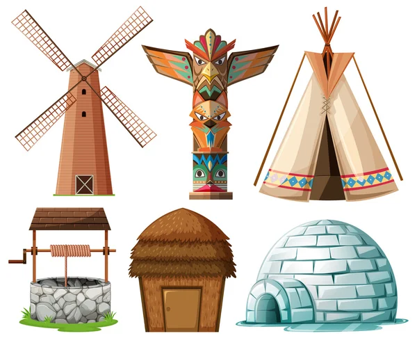 Diversi tipi di edifici — Vettoriale Stock