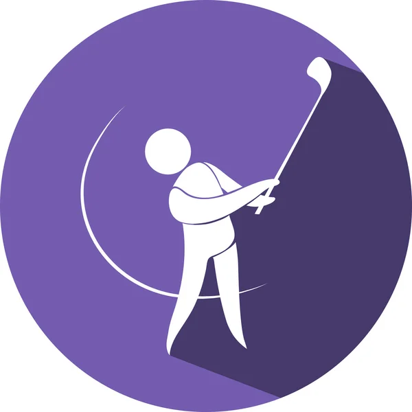 Icône de golf sur badge rond — Image vectorielle