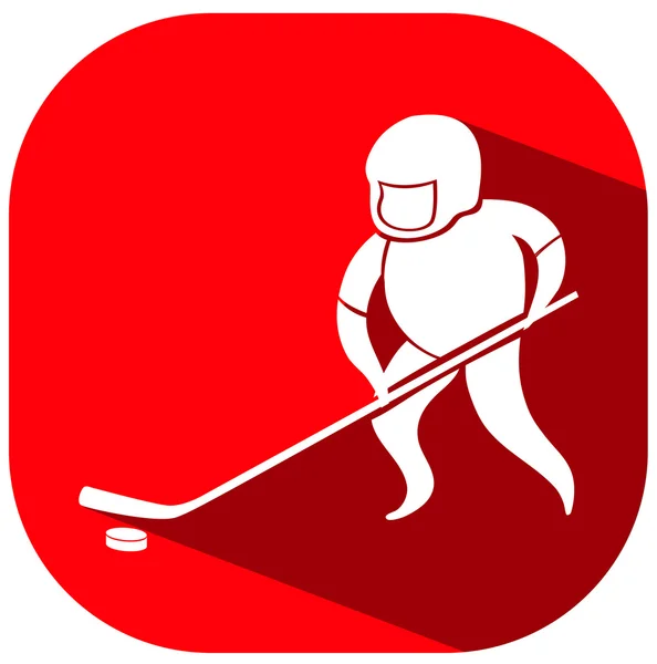 Logo hockey sur glace sur insigne rouge — Image vectorielle