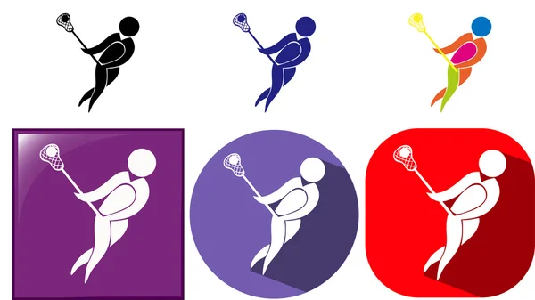 Icônes sportives pour la crosse — Image vectorielle