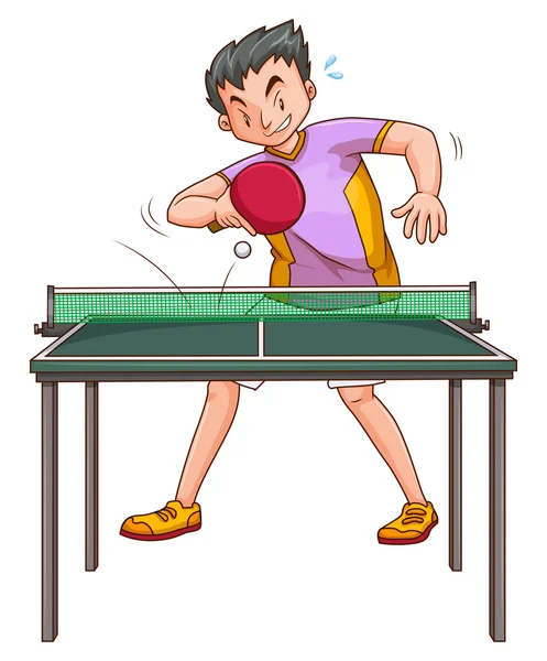 Pingpong játékos játszik az asztalnál — Stock Vector