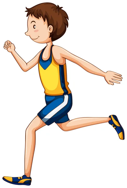 Hombre atleta corriendo en carrera — Vector de stock