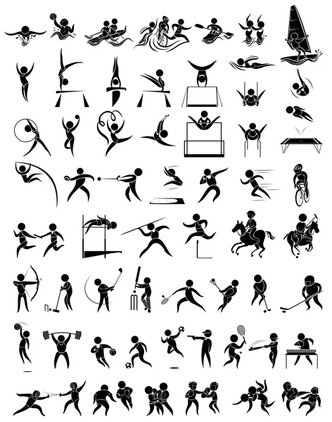 Icon design for many type of sports — Stock Vector