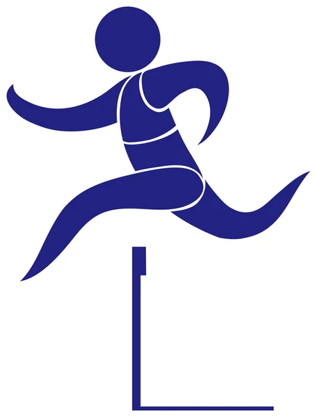 Sportovní ikona pro překážku v modrém — Stockový vektor