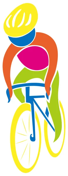 Icône cycliste en couleurs — Image vectorielle