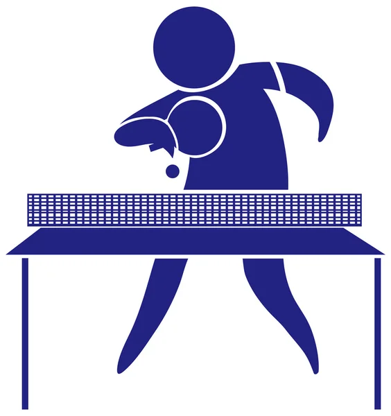 Stolní tenis ikona v modrém — Stockový vektor