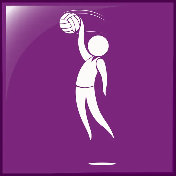 Icono de balonmano sobre fondo morado — Vector de stock