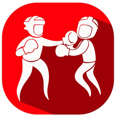 Boks simgesi üzerinde kırmızı bir arka plan