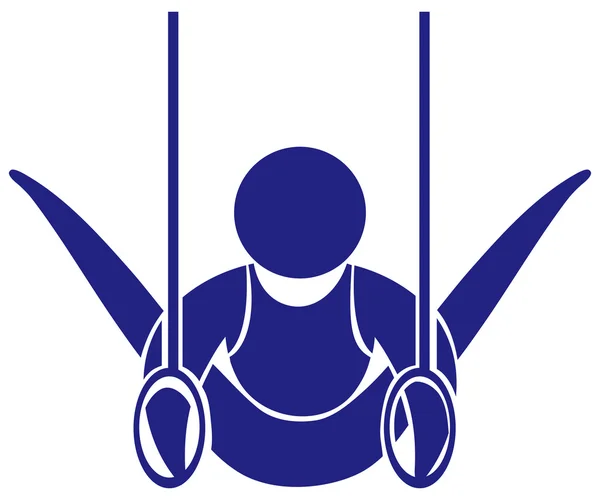 Gimnasia con anillo icono en azul — Vector de stock