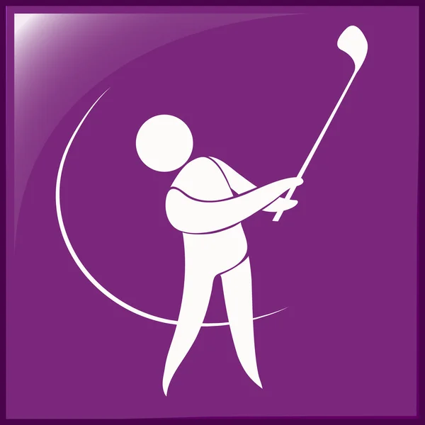 Icône de sport pour golf sur violet — Image vectorielle