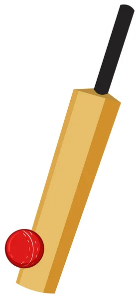 Équipement de cricket avec batte et balle — Image vectorielle